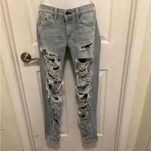 Rag & Bone Jean Womens 24 Blue DRE  Destroyed Distressed